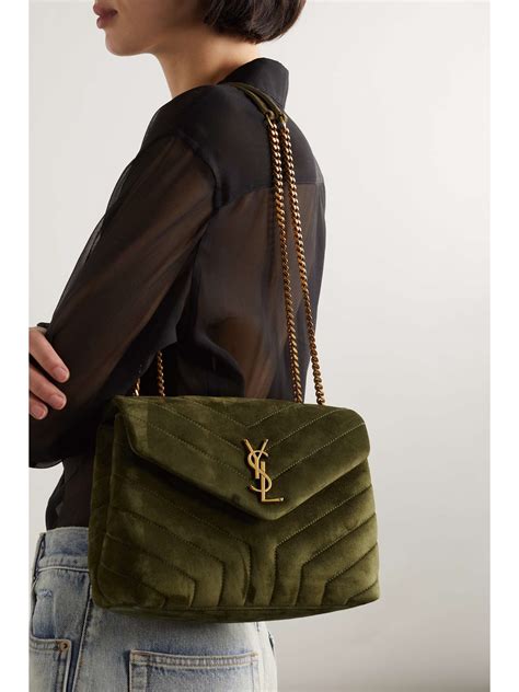 green suede ysl|YSL medium shoulder bag.